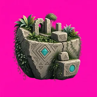 overgrown small rock