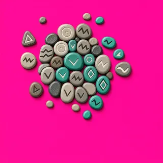 spilled pebbles, clustered arrangement