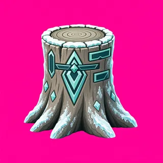 frosted tree stump