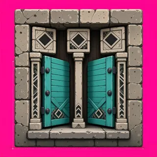 door open, weathered