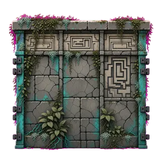 wall straight east, overgrown