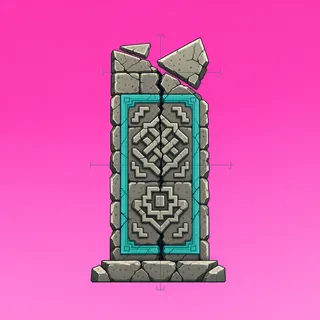 wall isolated pillar, damaged