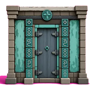 door closed, intact