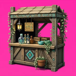 overgrown market stall