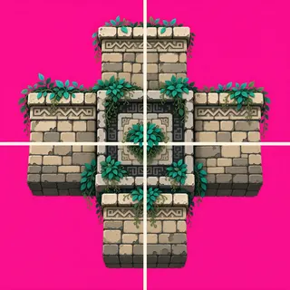 wall cross junction, overgrown