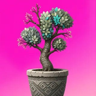 damaged tall shrub