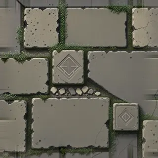 overgrown rough stone floor