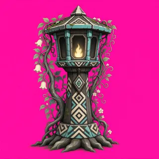 overgrown lantern post