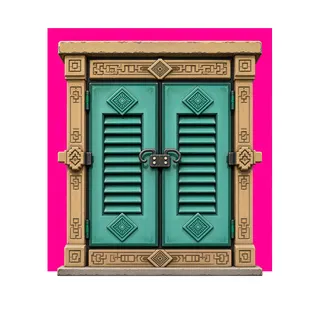 window shutter closed, intact
