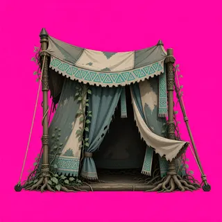 overgrown tent