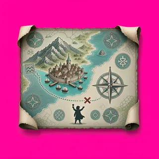 treasure map, ornate design