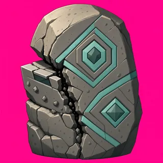 damaged large boulder