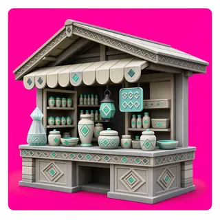 frosted market stall