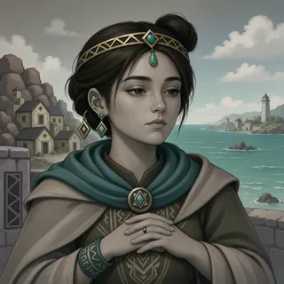 original adult caretaker, calm expression