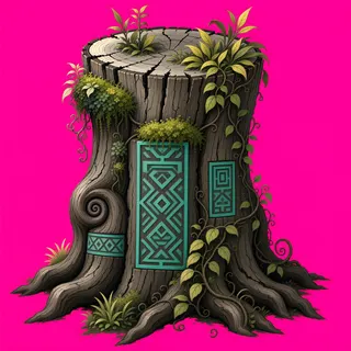 overgrown tree stump
