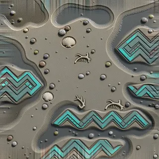 damp beach sand