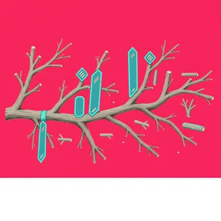 scattered twigs, elongated arrangement