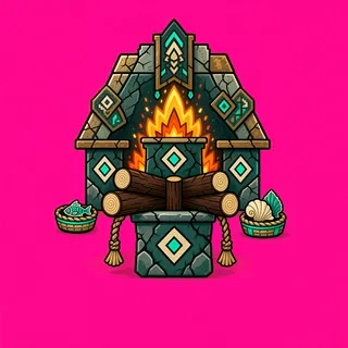 campfire, ornate design
