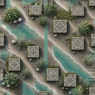overgrown wet sand