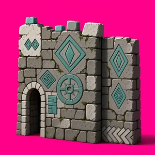 weathered stone wall section