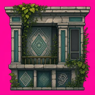 balcony platform, overgrown