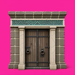 door closed, weathered