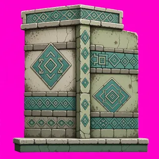 wall outer corner, weathered