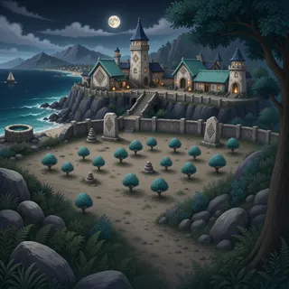 resource clearing at moonlit night