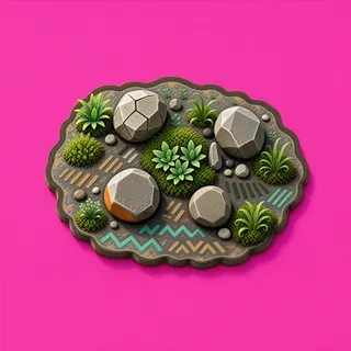 small moss patch, irregular arrangement