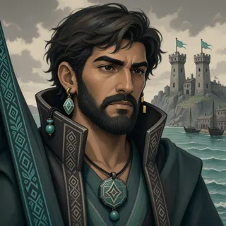 original adult merchant, determined expression