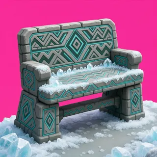 frosted bench
