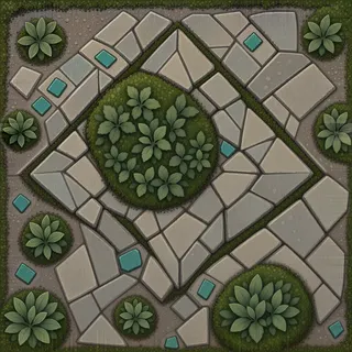 overgrown earthen floor