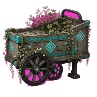 overgrown abandoned cart