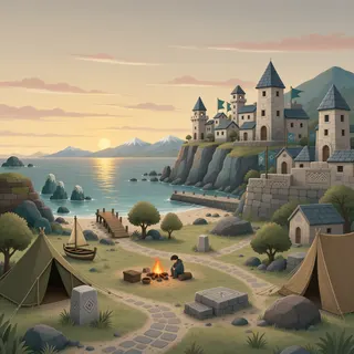 quiet camp at dusk