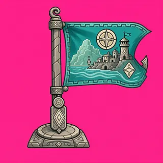 checkpoint flag, ornate design