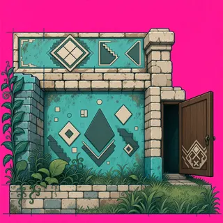 door open, overgrown