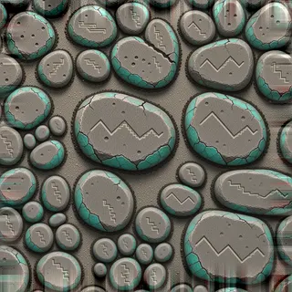 damaged river pebbles