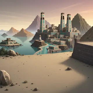 distant stronghold at dusk