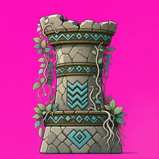 overgrown broken pillar