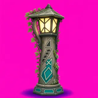 overgrown lantern post