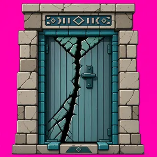 door closed, damaged