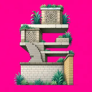 stairs upward, overgrown
