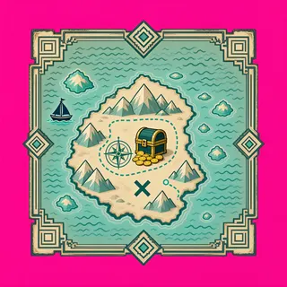 treasure map, ornate design
