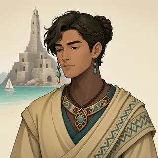 original adult artisan, calm expression