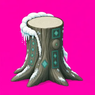 frosted tree stump