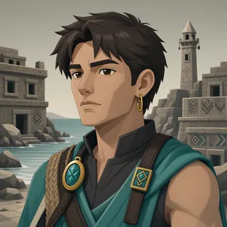original adult explorer, calm expression