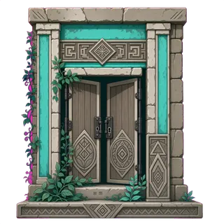 door locked, overgrown