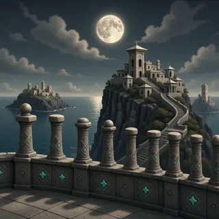 border overlook at moonlit night