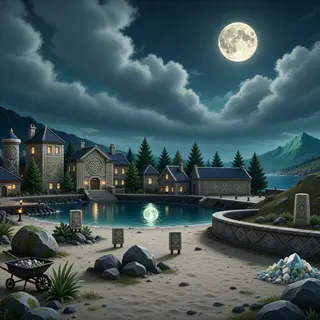 resource clearing at moonlit night