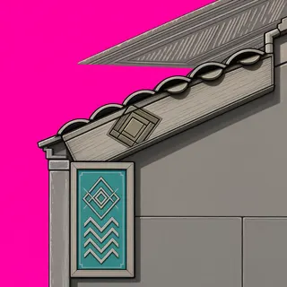 roof inner corner, weathered
